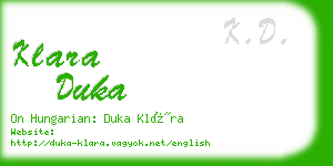 klara duka business card
